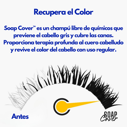 Black Soap Cover™: Champú en barra para cubrir canas de barba y cabello.