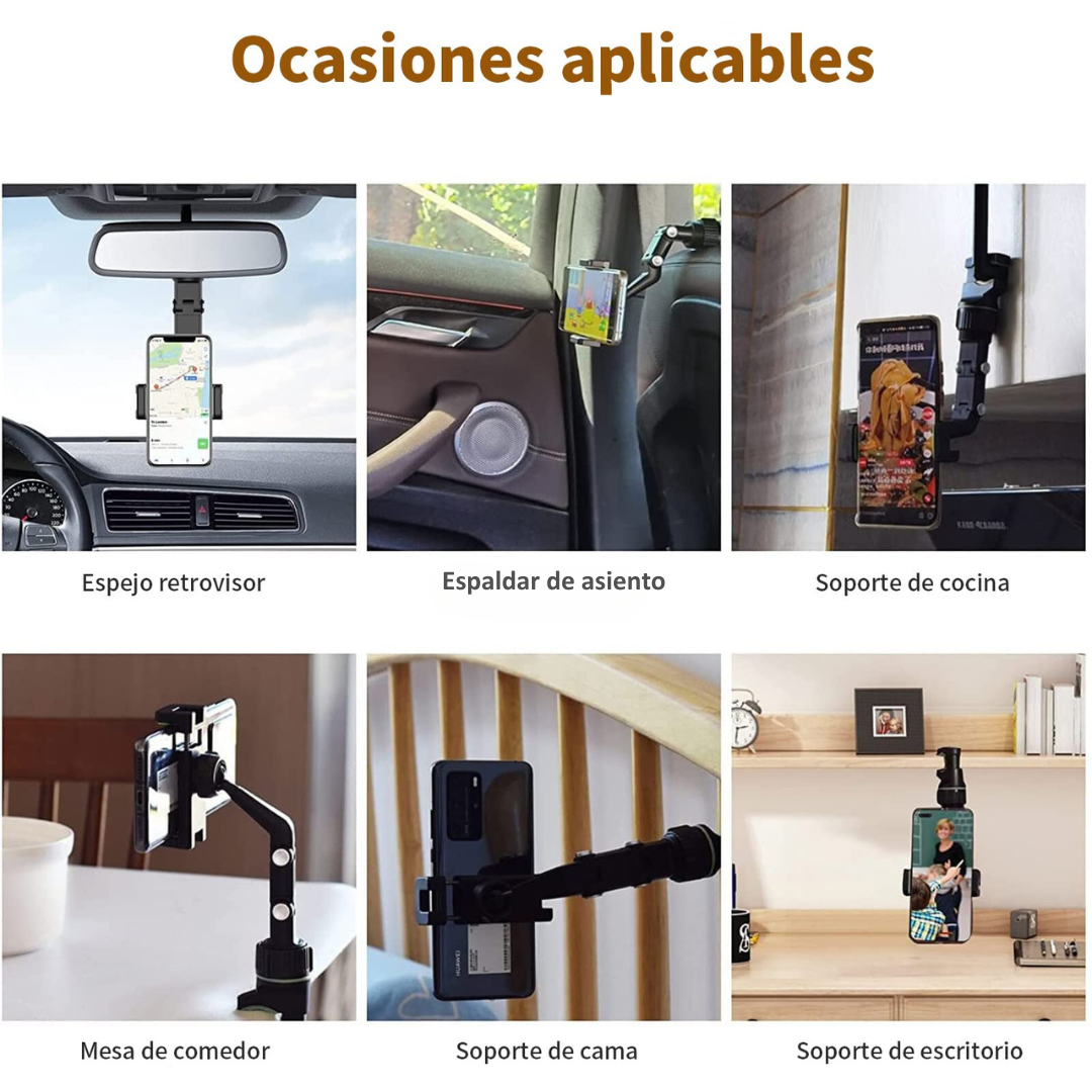 Soporte Celular 360º Multianclaje™:  Hogar y Autos - ¡SI LLEVAS 2, TE QUEDAN EN $72.500!